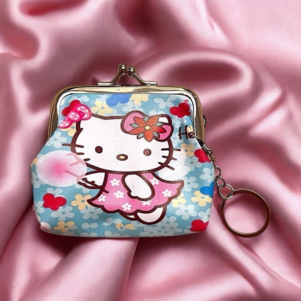 🤯5/$25🤯 Blue Hello Kitty Bubble Keychain Coin Purse NWOT